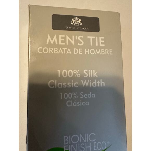 Royal Class Men’s Tie 100% Silk Classic Width Red Water Soil Repellent Eco - Picture 5 of 5